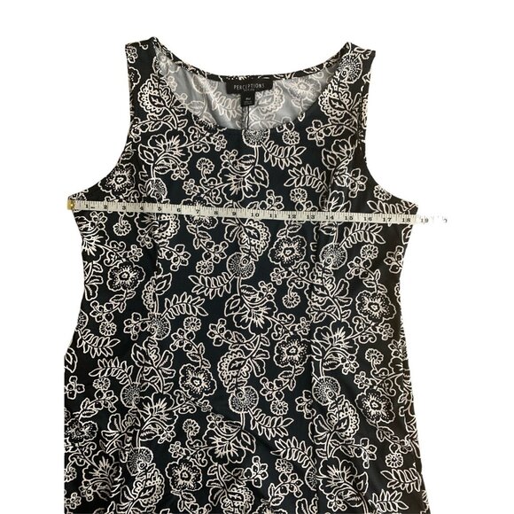 Perceptions Floral Print Sleeveless Stretch A-Line Dress Size Petite Medium - Picture 4 of 10